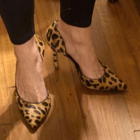 J.CREW COLLETTE D'ORSAY PUMPS IN LEOPARD CALF HAIR - Picture 1 of 16
